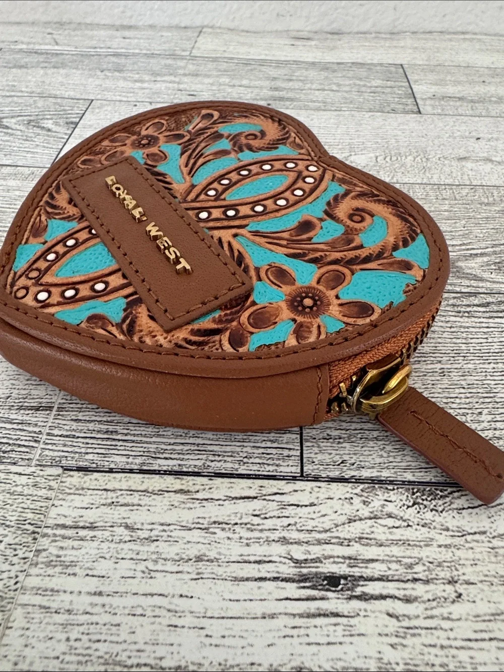 Loyal West by Myra Cupid Handtooled Leather Whisky & Water Coin Pouch NIB